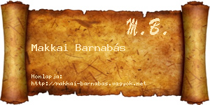 Makkai Barnabás névjegykártya